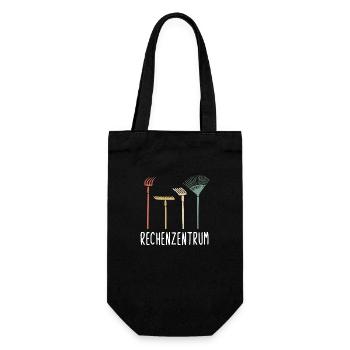 Garten - Rechenzentrum - lustiges Retro Gärtner - Geschenkbeutel für Flaschen - Schwarz - Vorne