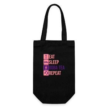 Eat Sleep Boba Tea - Gift Bag for Bottles - black - Front
