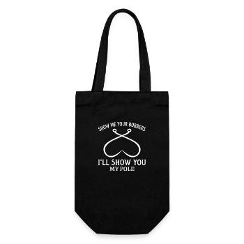 Angeln Angler Angelrute - Geschenkbeutel für Flaschen - Schwarz - Vorne