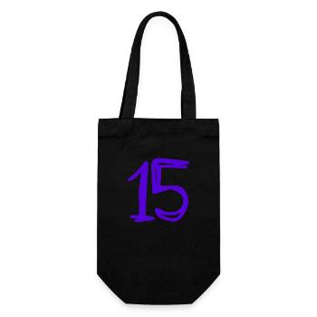15 JAHRE. 15-jähriges Jubiläum. GEBURTSTAG 15 JAHRE. 15 - Geschenkbeutel für Flaschen - Schwarz - Vorne
