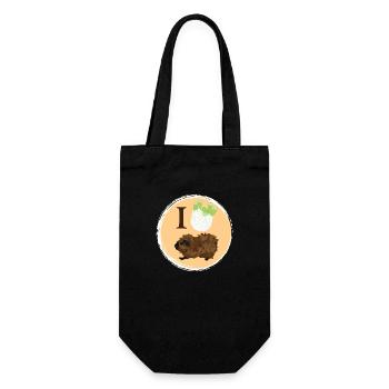 Design mit einem Rosetten-Meerschweinchen 4 - Geschenkbeutel für Flaschen - Schwarz - Vorne