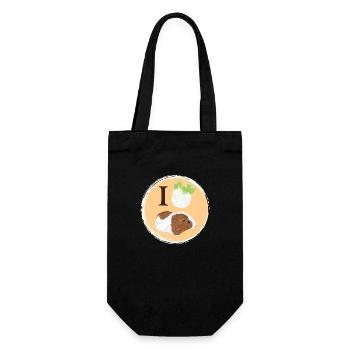 Design mit einem Glatthaar-Meerschweinchen 4 - Geschenkbeutel für Flaschen - Schwarz - Vorne