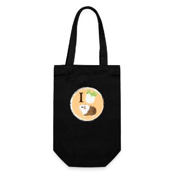 Design mit einem Glatthaar-Meerschweinchen 5 - Geschenkbeutel für Flaschen - Schwarz - Vorne