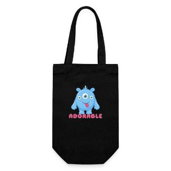 Adorable little cheerful monster. Funny gift idea. - Gift Bag for Bottles - black - Front