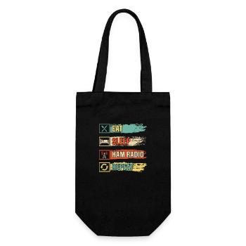 Eat sleep ham radio repeat Operator Amateur - Geschenkbeutel für Flaschen - Schwarz - Vorne
