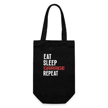 Eat sleep garage repeat original gift car mechanic - Sac à bouteille - noir - Devant