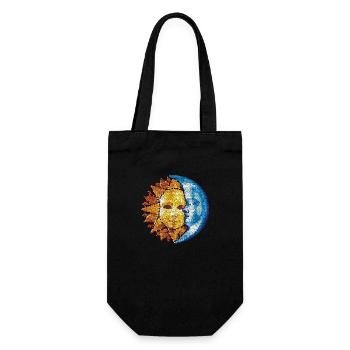 Sun Moon Mosaic Astrology mystical symbol - Gift Bag for Bottles - black - Front