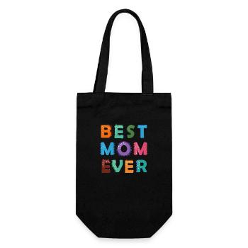Best mom 19 - Geschenkbeutel für Flaschen - Schwarz - Vorne