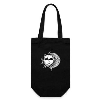 Sun Moon Mosaic Astrology mystical symbol 04 - Gift Bag for Bottles - black - Front