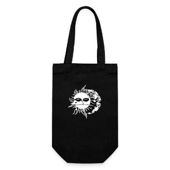 Sun Moon Mosaic Astrology Symbol Vector 04 - Gift Bag for Bottles - black - Front
