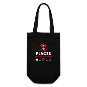 Pitches without WiFi - Gift Bag for Bottles - black - Front
