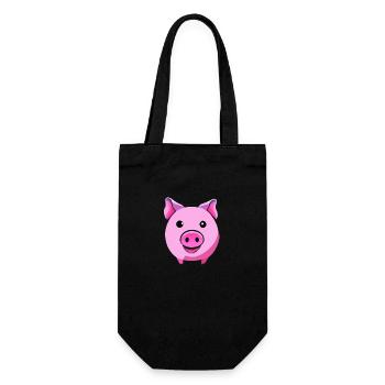 Porc doux Cochons Kawaii Animal 6 - Sac à bouteille - noir - Devant