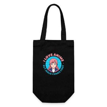 I Love Anime But Jesus Comes First - Geschenkbeutel für Flaschen - Schwarz - Vorne