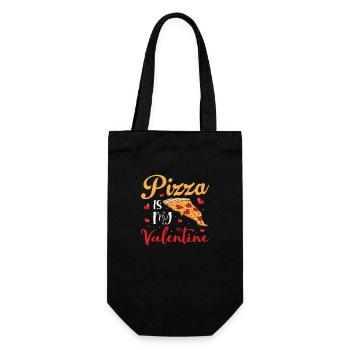 Pizza Is My Valentine Pizza Lover Themed Party - Gift Bag for Bottles - black - Front