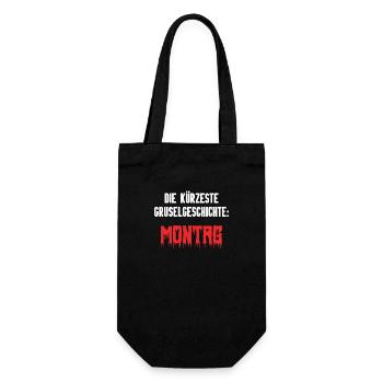Die kürzeste Gruselgeschichte: Montag - Geschenkbeutel für Flaschen - Schwarz - Vorne