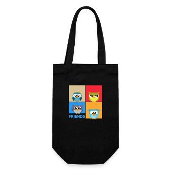 Owl "colorful owls" owl chaos owl art - Gift Bag for Bottles - black - Front