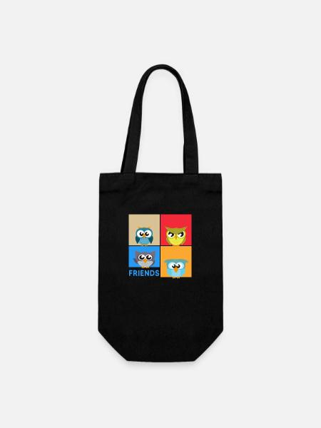 Eule "bunte Eulen" eulenchaos Eulen-Kunst - Geschenkbeutel für Flaschen - Schwarz