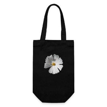 Natural white large flower on a transparent background - Gift Bag for Bottles - black - Front