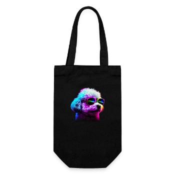 Bichon Frise Chiens Frites Bichon - Sac à bouteille - noir - Devant
