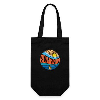 Benjamin Hemd Vintage Sunset Benjamin Groovy Krawatte - Geschenkbeutel für Flaschen - Schwarz - Vorne