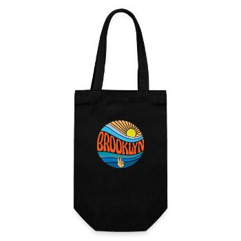 Brooklyn Hemd Vintage Sunset Brooklyn Groovy Krawatte - Geschenkbeutel für Flaschen - Schwarz - Vorne