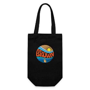 Chemise marron vintage coucher de soleil marron Groovy tie teinture - Sac à bouteille - noir - Devant