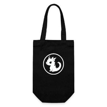 Cartoon Drache Feuer Fantasie Comic Drachen 2 - Geschenkbeutel für Flaschen - Schwarz - Vorne