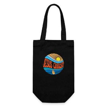 Jesus Christ Chemise Vintage Coucher de soleil Jésus-Christ - Sac à bouteille - noir - Devant
