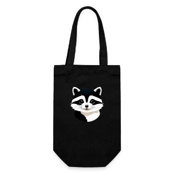 Raccoons Cute Cartoon Raccoon 6 - Gift Bag for Bottles - black - Front