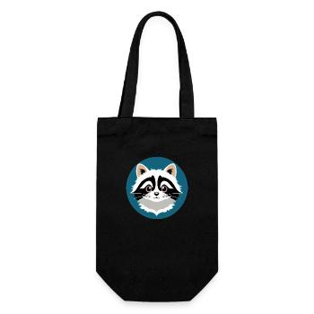 Waschbären süßer Cartoon Waschbär 17 - Geschenkbeutel für Flaschen - Schwarz - Vorne