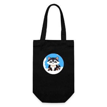 Ratons laveurs Mignon Dessin Animé Raton laveur 27 - Sac à bouteille - noir - Devant
