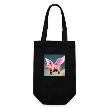 Flying pig - Gift Bag for Bottles - black - Front