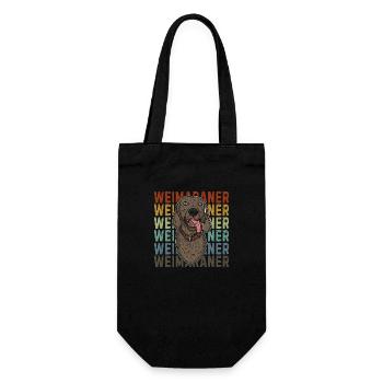 Weimaraner Hundeliebhaber Pfote Spruch Geschenk - Geschenkbeutel für Flaschen - Schwarz - Vorne