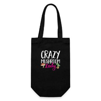 Mushroom hunting, mushrooms, morels, mushroom picking, foraging - Gift Bag for Bottles - black - Front