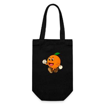 Lustige Orange - Geschenkbeutel für Flaschen - Schwarz - Vorne