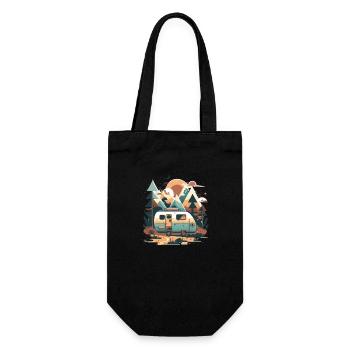 Caravans, campers in the mountains - Gift Bag for Bottles - black - Front