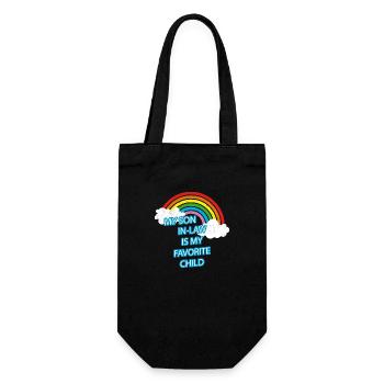 Mein Schwiegersohn ist mein Lieblingskind lustige Familie - Geschenkbeutel für Flaschen - Schwarz - Vorne
