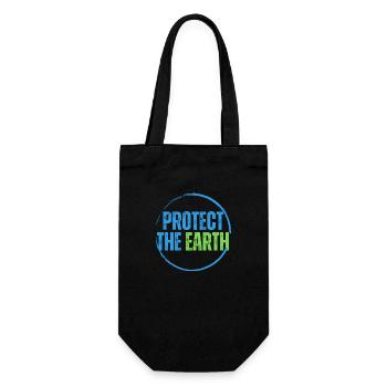 Schützen Sie den Planeten - Geschenkbeutel für Flaschen - Schwarz - Vorne