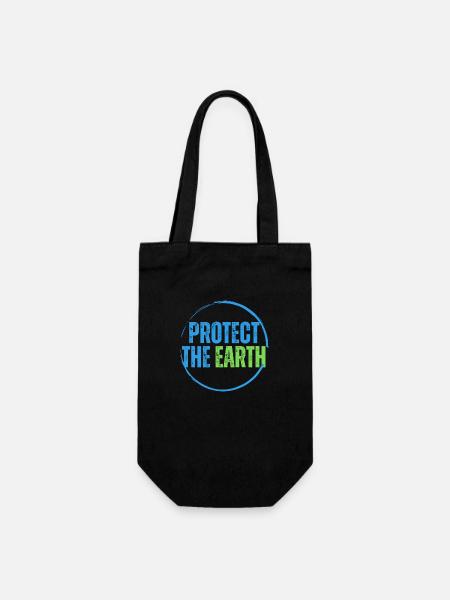 Protect the planet - Gift Bag for Bottles - black