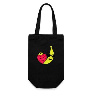 Fraise Banane - Sac à bouteille - noir - Devant