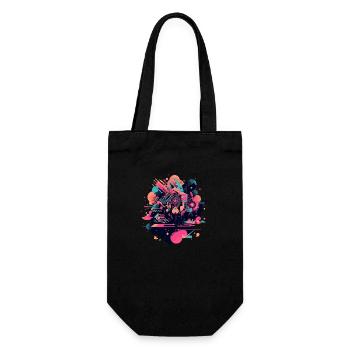 Géométrie abstraite - Sac à bouteille - noir - Devant