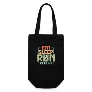 Eat. Sleep. Run. Repeat. Marathon Trail Running - Geschenkbeutel für Flaschen - Schwarz - Vorne