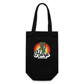 Instrument pincé : harpe celtique, harpiste, harpiste - Sac à bouteille - noir - Devant