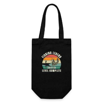 Fishing Legend - Level "Catfish" completed - Gift Bag for Bottles - black - Front