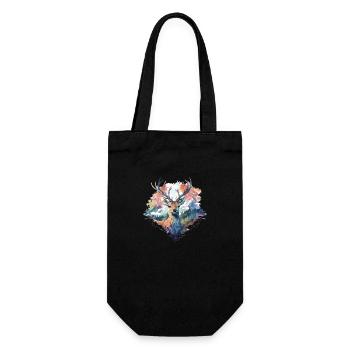 Deer Deer Antler Animal Nature Forest Wilderness Mountains - Gift Bag for Bottles - black - Front