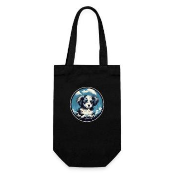 Cute puppy - Gift Bag for Bottles - black - Front