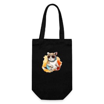 Zik das Brillenhörnchen - Geschenkbeutel für Flaschen - Schwarz - Vorne