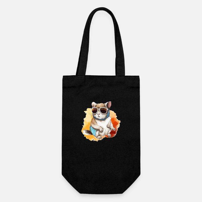 Zik das Brillenhörnchen - Geschenkbeutel für Flaschen - Schwarz