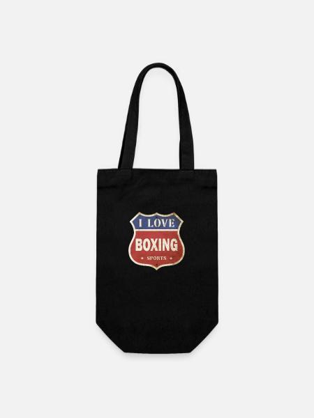 J’adore la boxe boxe boxe match vintage bouclier route - Sac à bouteille - noir
