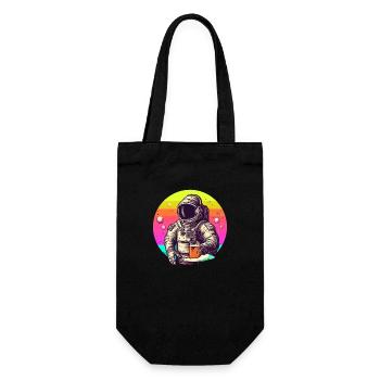Astronaute de bière coloré - motif cool - Sac à bouteille - noir - Devant